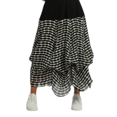 Rok Violla in ballonvorm zwart/wit