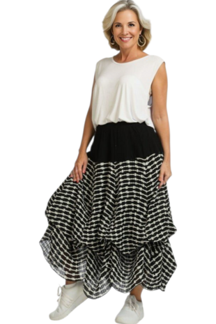 Rok Violla in ballonvorm zwart/wit