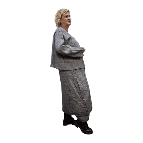 Kort jasje-vest  grijs stonewashed