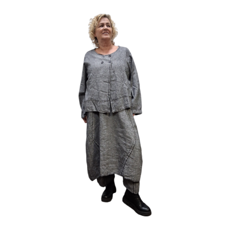 Kort jasje-vest  grijs stonewashed