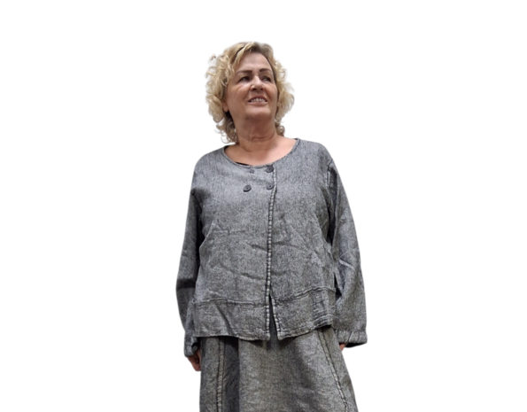 Kort jasje-vest  grijs stonewashed