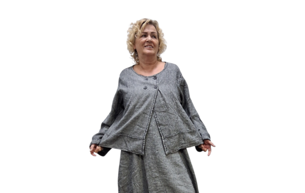 Kort jasje-vest  grijs stonewashed