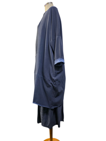 Luuka-lange-tuniek-/-jurk-met-print navy