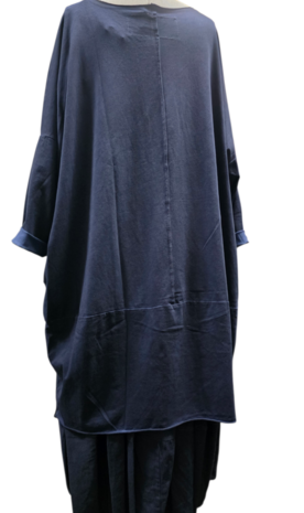 Luuka-lange-tuniek-/-jurk-met-print navy