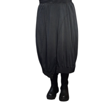 Ballonrok grijs met asymmetrische zoom stonewashed