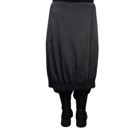 Ballonrok grijs met asymmetrische zoom stonewashed