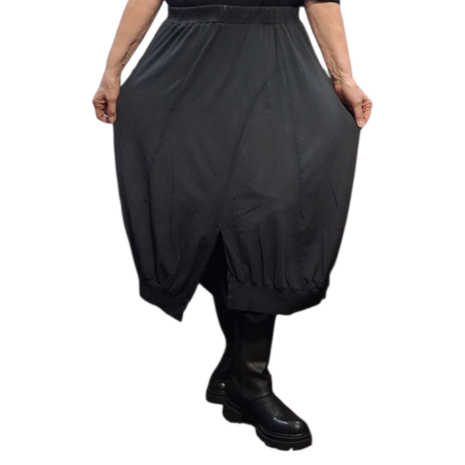 Ballonrok grijs met asymmetrische zoom stonewashed