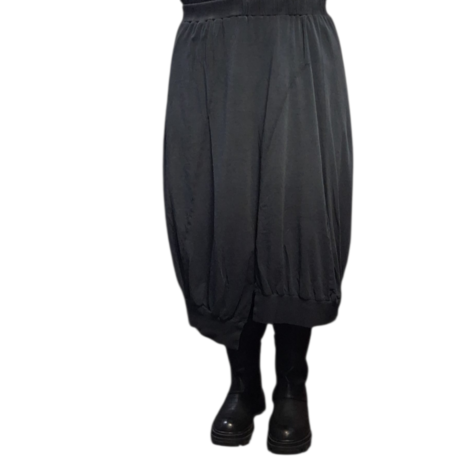 Ballonrok grijs met asymmetrische zoom stonewashed