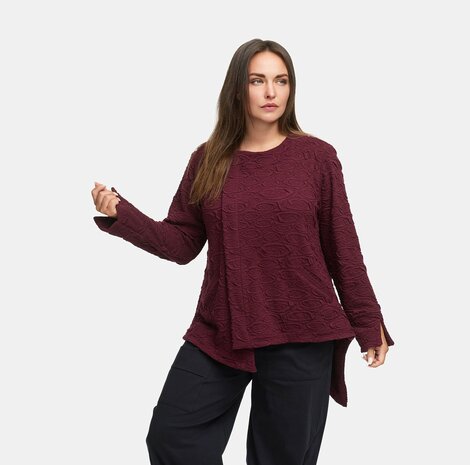  Jas asymmetrisch met rits 'Flor&eacute;a' rood