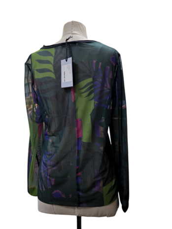 Shirt Luuka groen print mesh stof