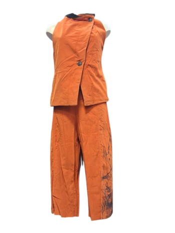 Leuk set Broek en gilet Luuka oranje met print
