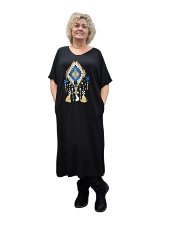 Jurk Thom B zwart  met borduursel