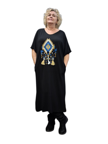 Jurk Thom B zwart  met borduursel