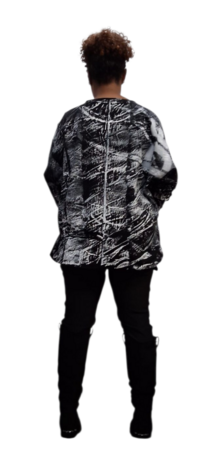 Stoere sweater zwart/wit