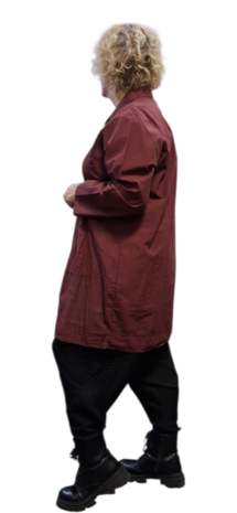 Blouse Luuka  burgundy rood met letterprint