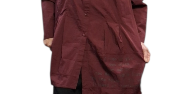 Blouse Luuka  burgundy rood met letterprint