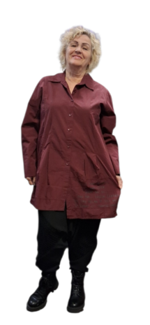 Blouse Luuka  burgundy rood met letterprint