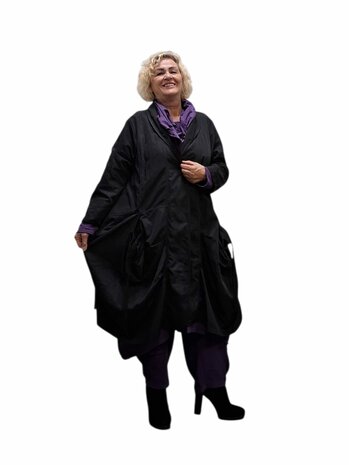 Aparte jas-mantel-zwart