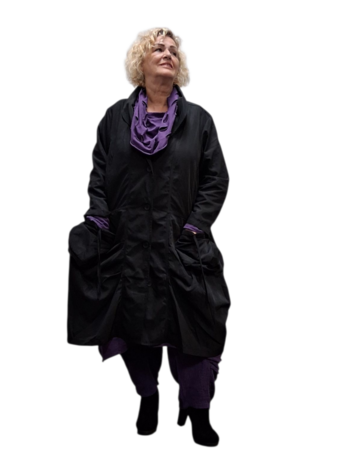 Aparte jas-mantel-zwart