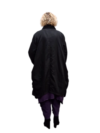 Aparte jas-mantel-zwart