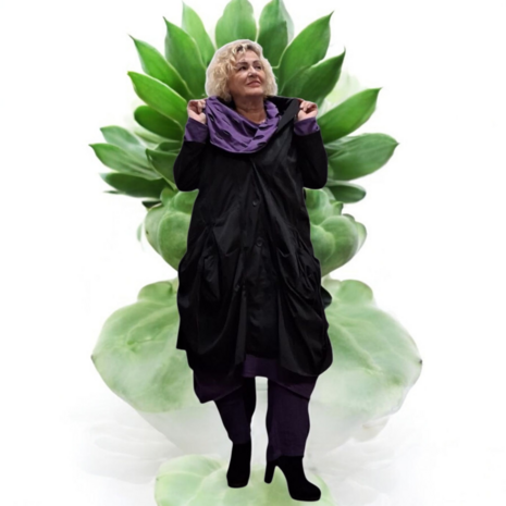 Aparte jas-mantel-zwart