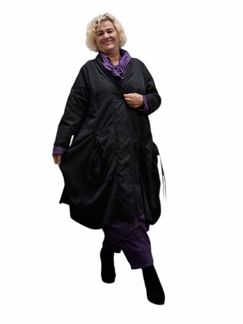 Aparte jas-mantel-zwart