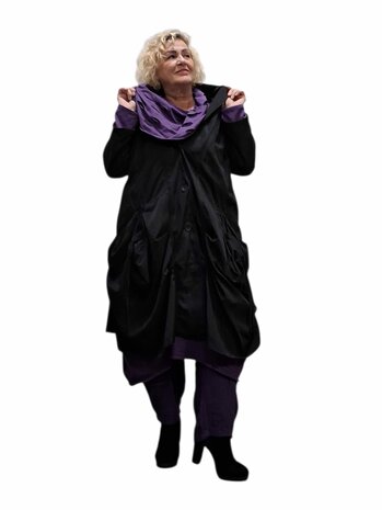 Aparte jas-mantel-zwart