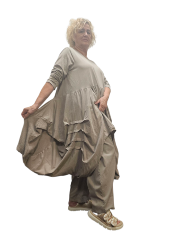 Aparte-ballonjurk/tuniek-greige