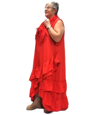 Strokenjurk rood mouwloos 