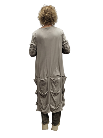 Jurk-taupe-met ophaaltjes