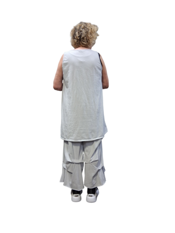  Topje mouwloos licht grijs