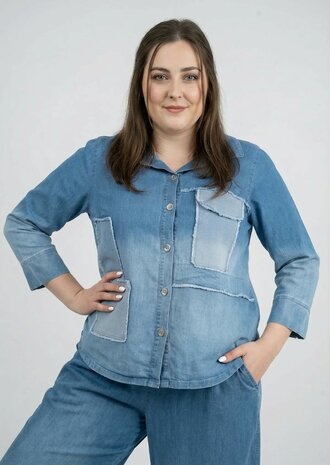 'Sky' Blouse/jasje &ndash; Premium-Denim, Patch & Rek