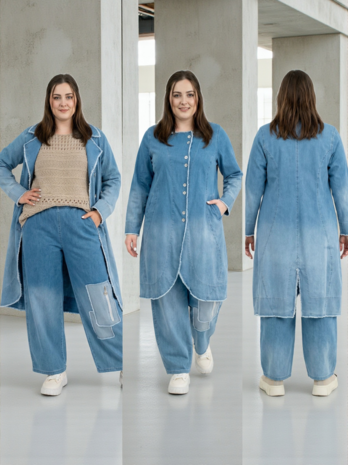 'Sky' Mantel &ndash; Premium Spijkerstof, Ombre-wassing & Rekbaar