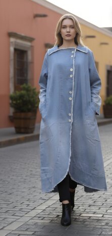 'Sky' Mantel &ndash; Premium Spijkerstof, Ombre-wassing & Rekbaar