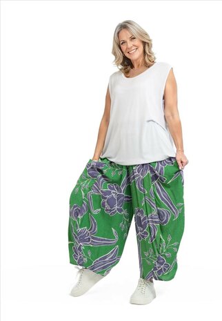Broek Mahio Floral groen