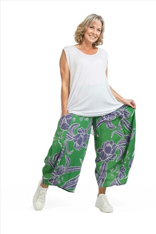 Broek Mahio Floral groen