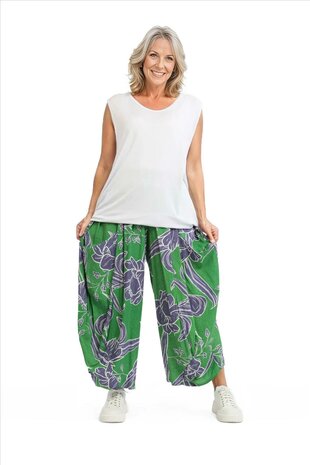 Broek Mahio Floral groen