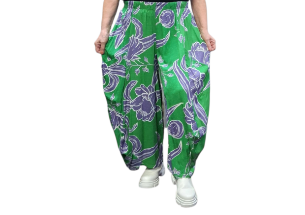 Broek Mahio Floral groen