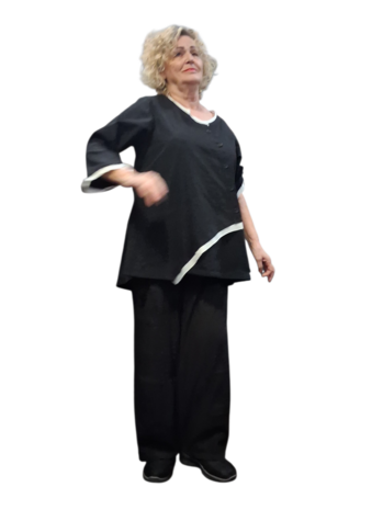  Kekoo A lijn blouse/jasje  zwart met witte details