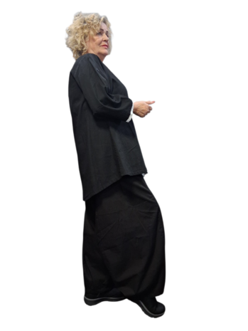  Kekoo A lijn blouse/jasje  zwart met witte details