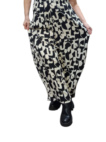 Broek Elise zwart off white