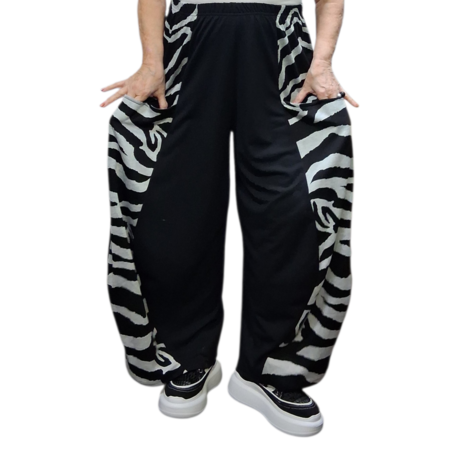 Broek Lina zwart met print