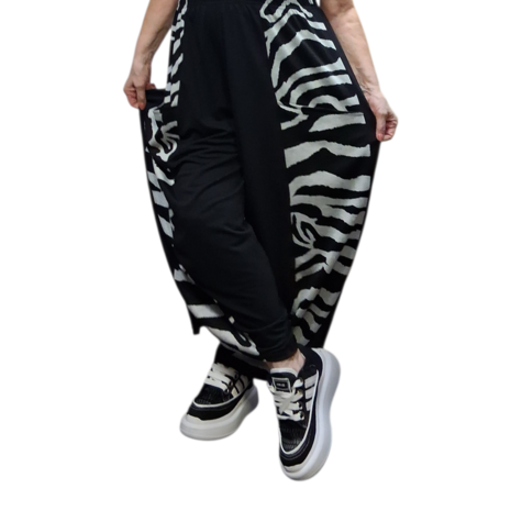 Broek Lina zwart met print