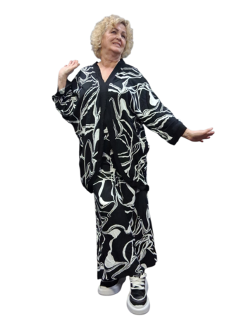 Vest openvallend zwart wit