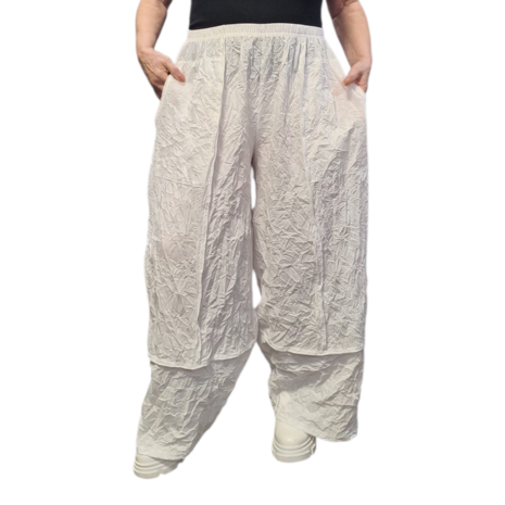 Broek  crushed wit  gekreukte look crushed