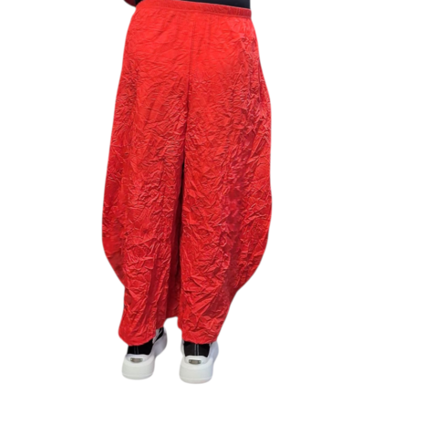 Broek crushed rood gekreukte look 