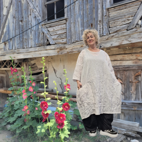 Jurk crushed wit gekreukte look 