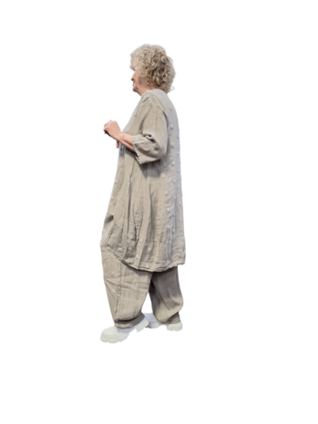 A-lijn tuniek taupe100%-linnen 