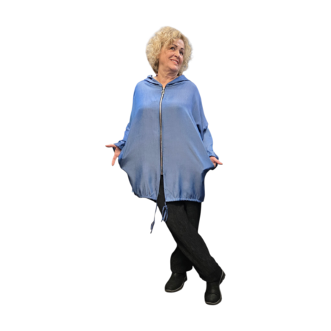  Blouse/jas &ndash; Denim  met capuchon