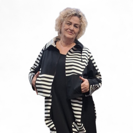 Myrjo vest/ jasje Fye zwart wit